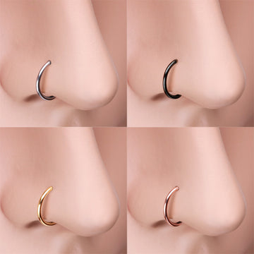 Detail View 1 of 4 Pcs of Assorted Basic Essential Bendable Hoop Ring Pack-Assorted